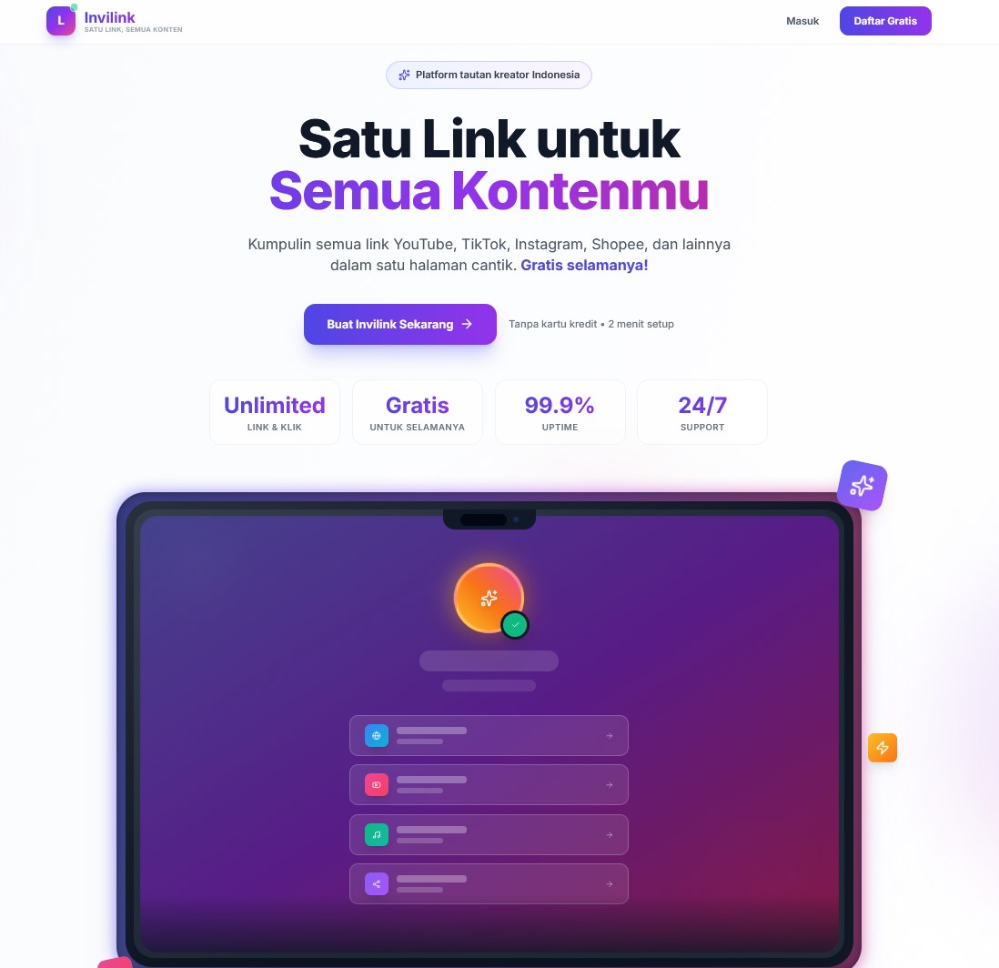 Bio Link Instagram & Media Sosial Professional